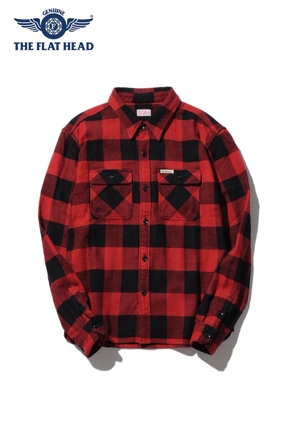 THE FLAT HEAD(フラットヘッド) ネルシャツ FH BLOCK CHECK NEL SHIRTS