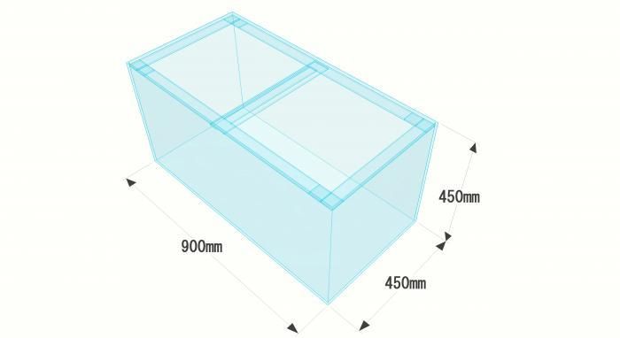 アクリル水槽 W900×D450×H450mm 板厚5mm（規格サイズ） - オーダー