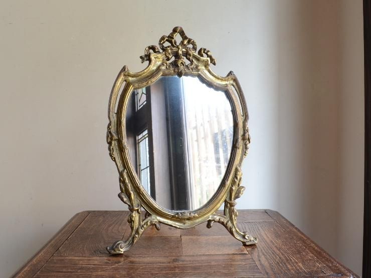 アンティーク 真鍮製 卓上ミラー｜アンティーク雑貨｜CHELSEA