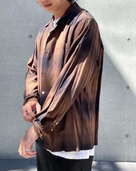 WACKO MARIA (ワコマリア) OMBRE CHECK OPEN COLLAR SHIRT L/S