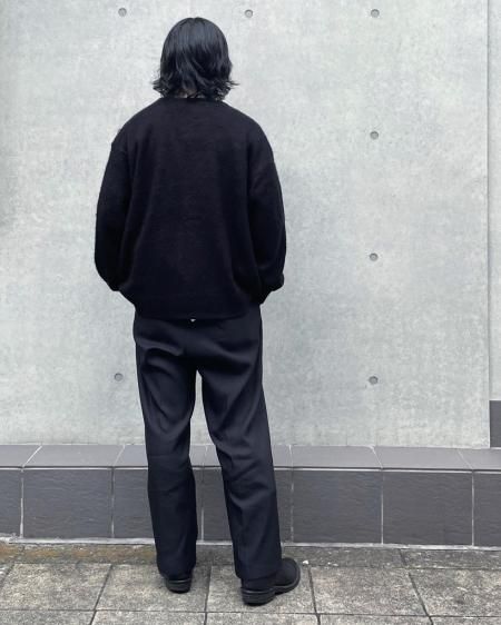 WAX (ワックス) Solid cardigan (モヘアタッチカーディガン) BLACK