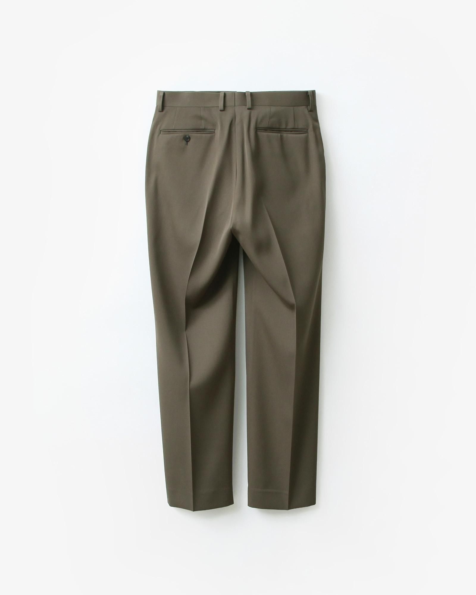 AURALEE LIGHT WOOL MAX GABARDINE SLACKS #DARK OLIVE [A26SP03MG