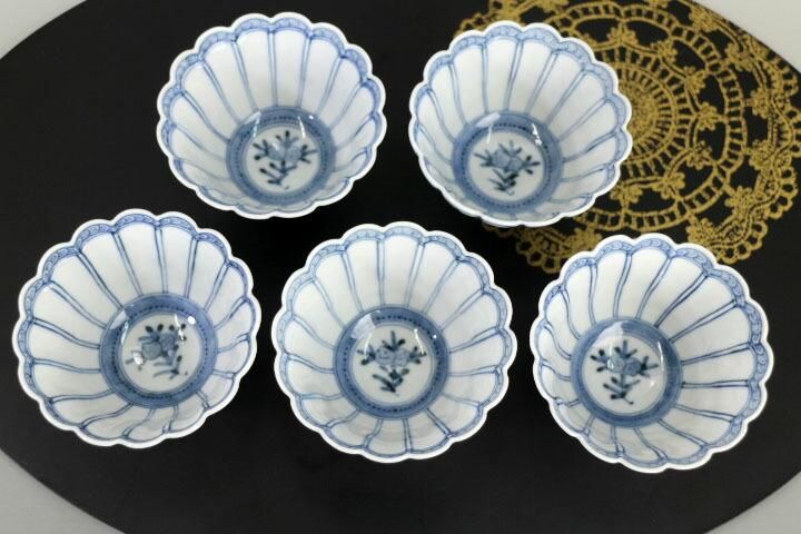 宮内庁御用窯】菊型小鉢揃 桃果紋/山本長左