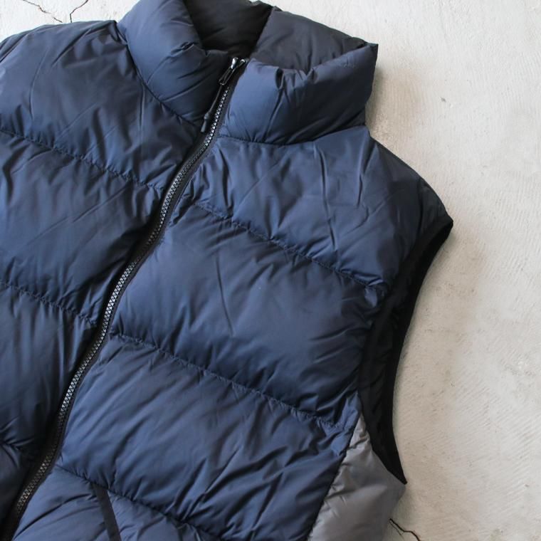 TAION × OOM タイオン×オム DOWN VEST ダウンベスト ネイビー×グレー