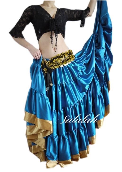 25ヤードサテンジプシースカート マリンブルー＆ゴールド ベリー