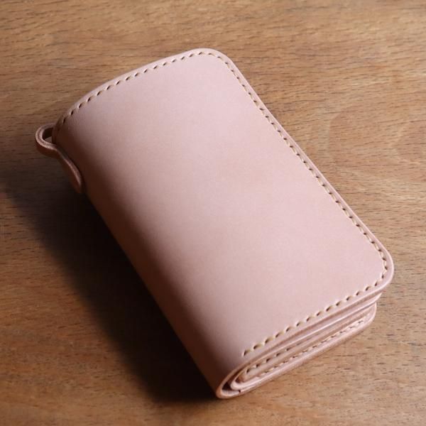 栃木レザー使用] ミドルウォレット・プレーン - 革工房OHANA