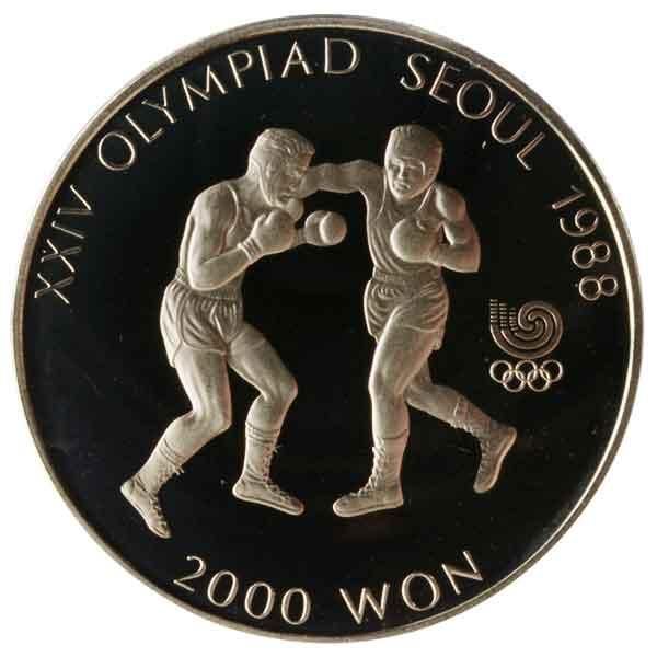 ソウルオリンピック記念2000ウォンプルーフ硬貨(ボクシング)|韓国