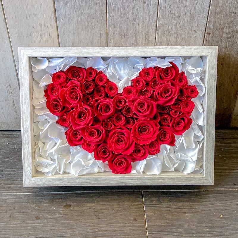 専用】クレイフラワー♥ハート型薔薇の宝箱ドールとうさぎさん（大