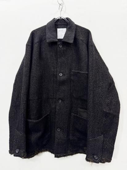 ANCELLM（アンセルム） 2025AW 25AW DAMAGE WOOL HERRINGBONE COVERALL
