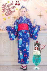 にゃいすクリームソーダ・浴衣（青）【即納品】 - Royal Princess