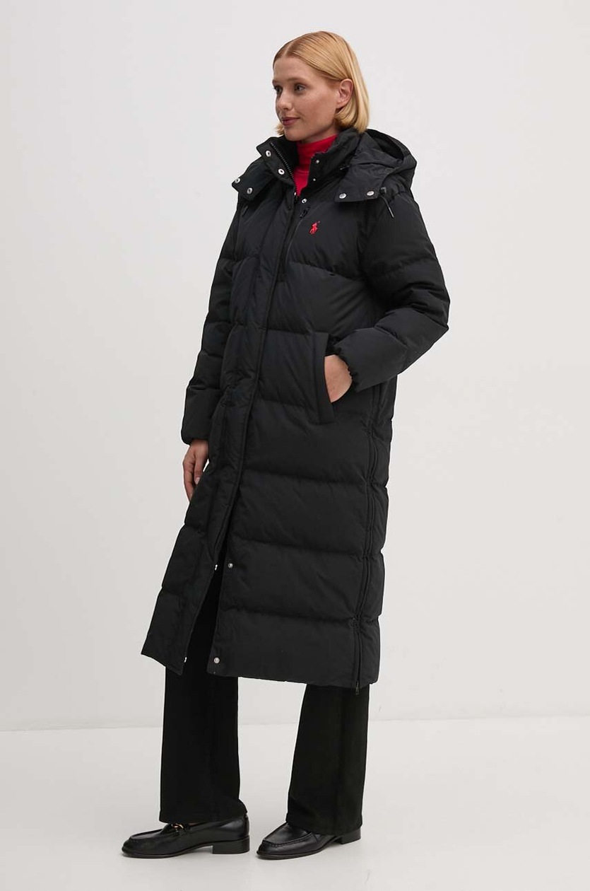 Polo Ralph Lauren down jacket women's black color 211941005 at PRM US
