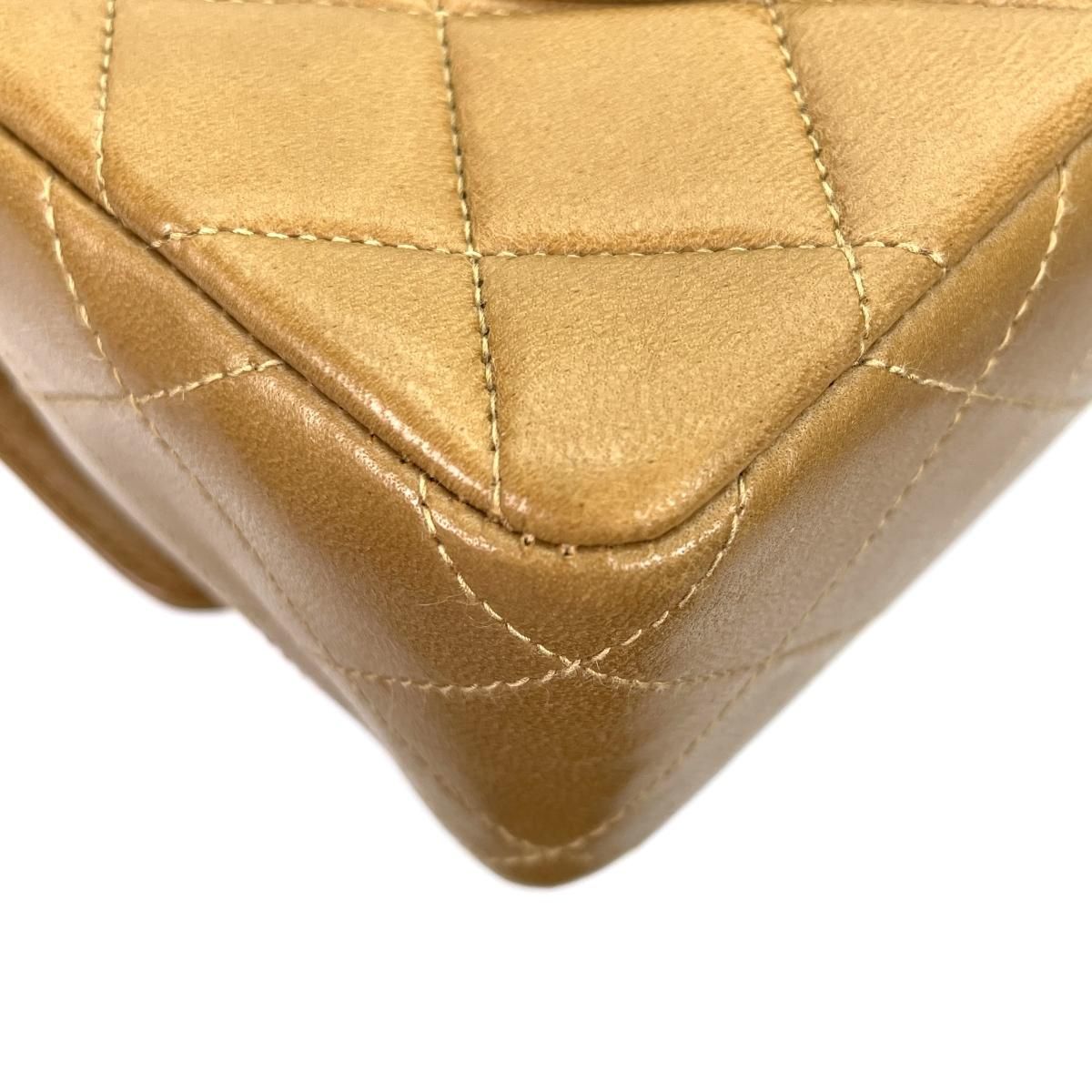 CHANEL シャネル 鼈甲 べっ甲 マトラッセ ラムスキン シングル