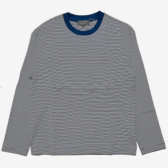 MARGARET HOWELL | MEN | COTTON STRIPE JERSEY TOP | BLUE/WHITE