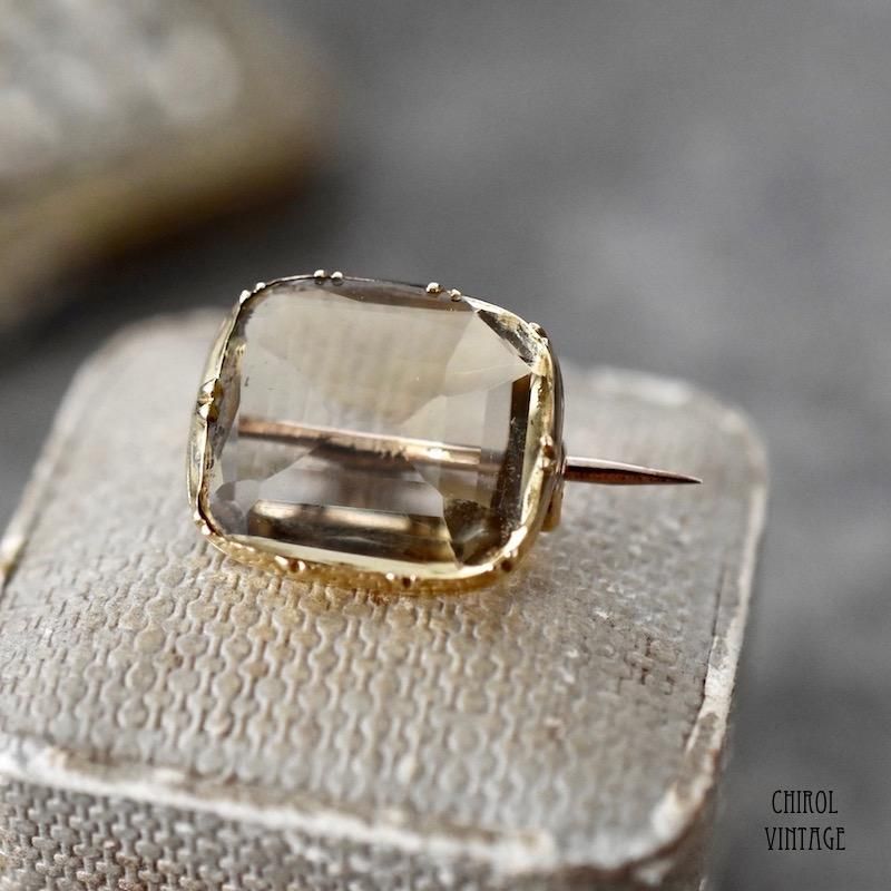 アンティーク 18Kゴールド シトリンブローチ - CHIROL VINTAGE