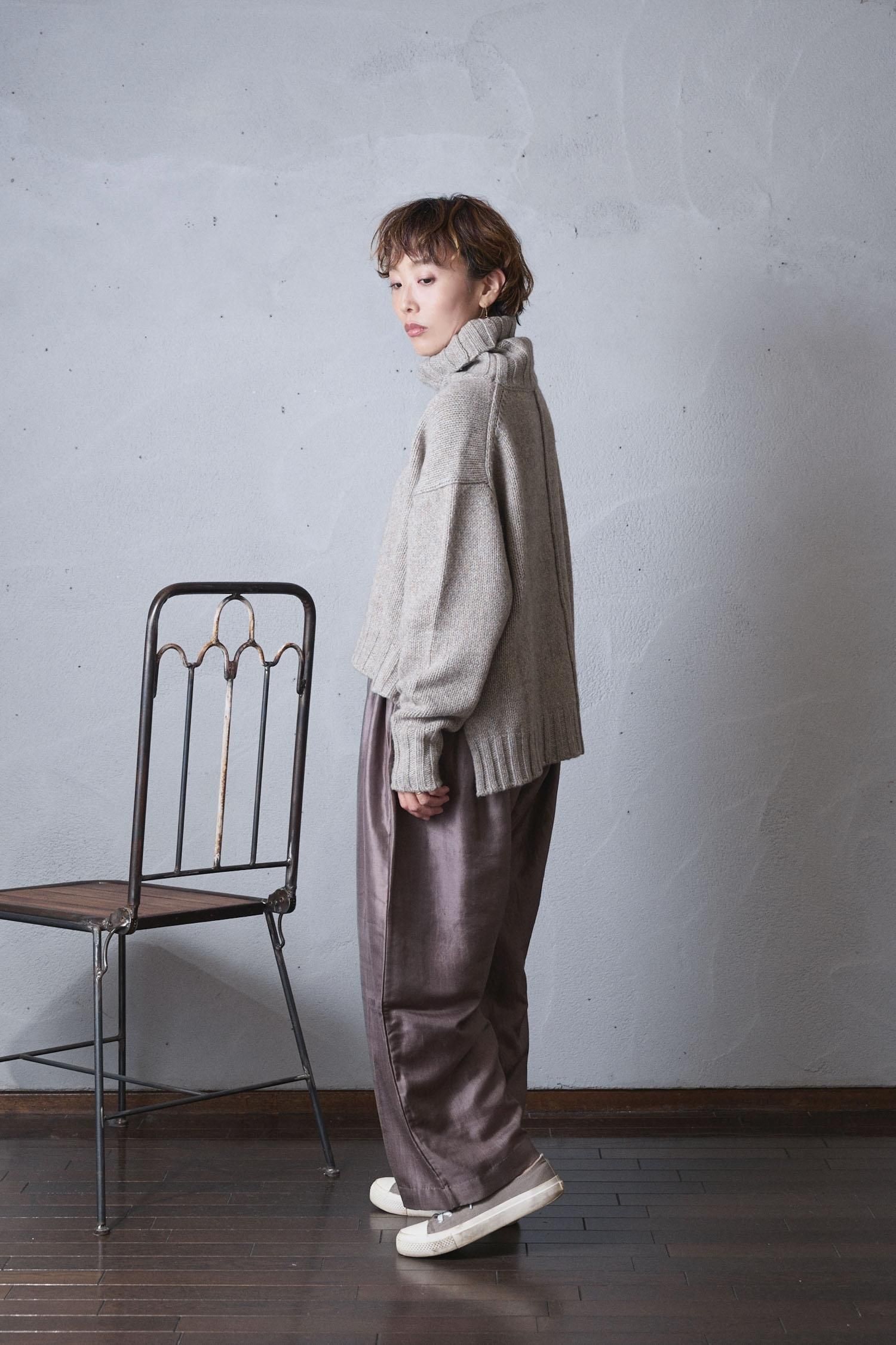 BUNON Khadi silk wide belt pants - poooL (online shop)