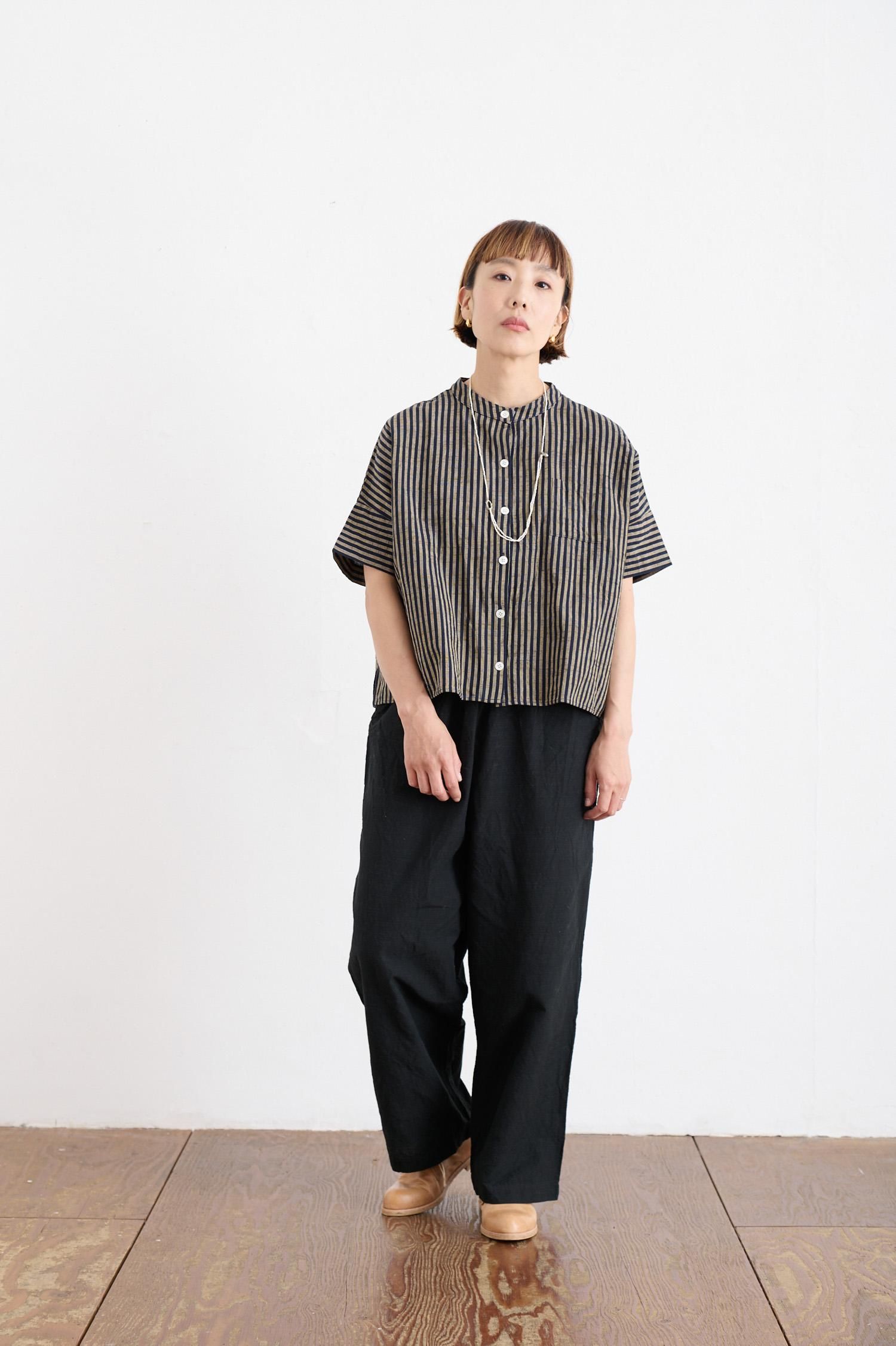 YAMMA 会津木綿 ダボダボパンツ ブラック - poooL (online shop)