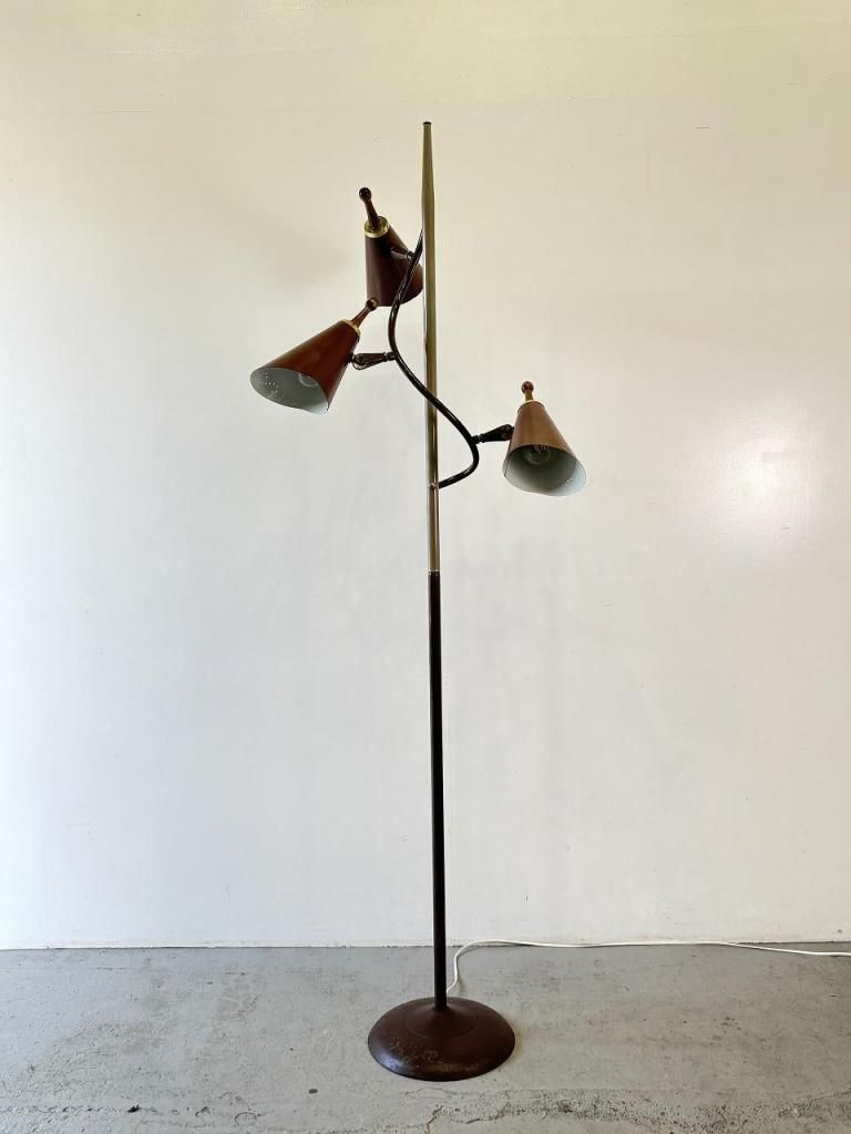 1960-70's ヴィンテージ ミッドセンチュリー 3灯 フロアランプ