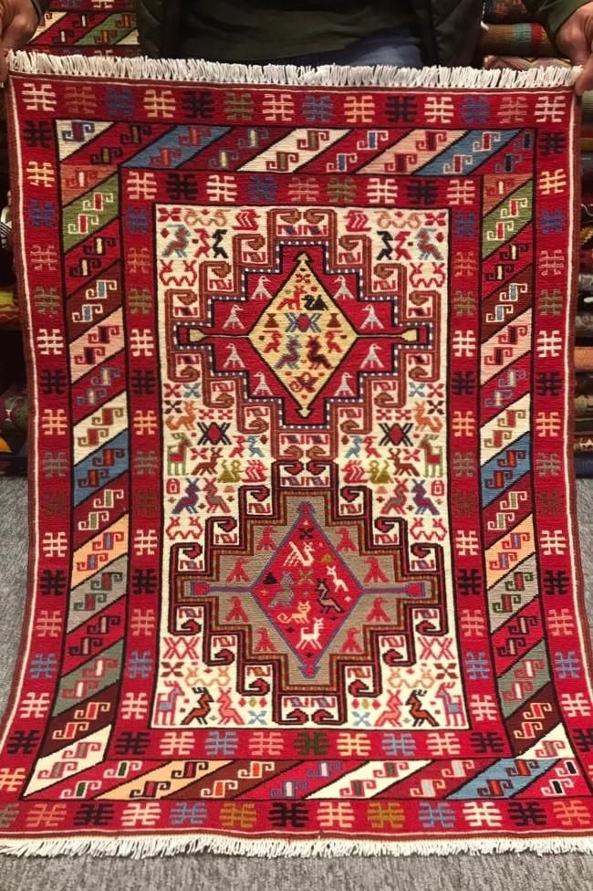 新しいキリム/イラン/シャーセバン・スマック織りキリム約101×75cm