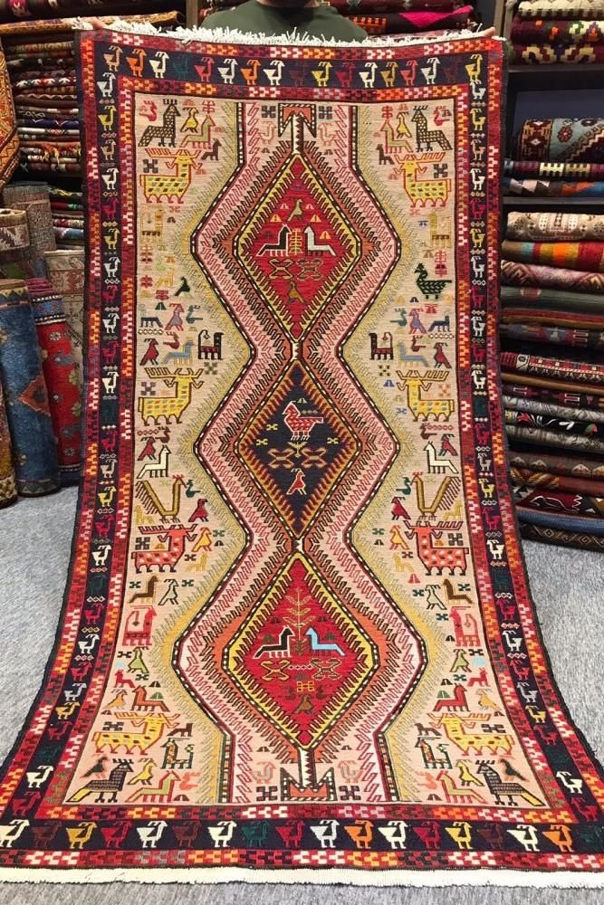 新しいキリム/イラン/シャーセバン・スマック織りキリム約196×103cm