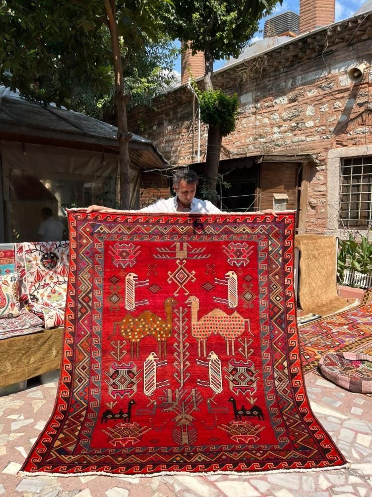 オールド絨毯/イラン・ロリ族/トライバルラグ約207×182cm - 手織り絨毯