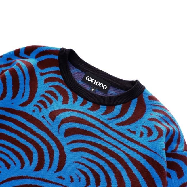 GX1000 JACQUARD ZK SWEATER / BABY BLUE (ジーエックスセン セーター