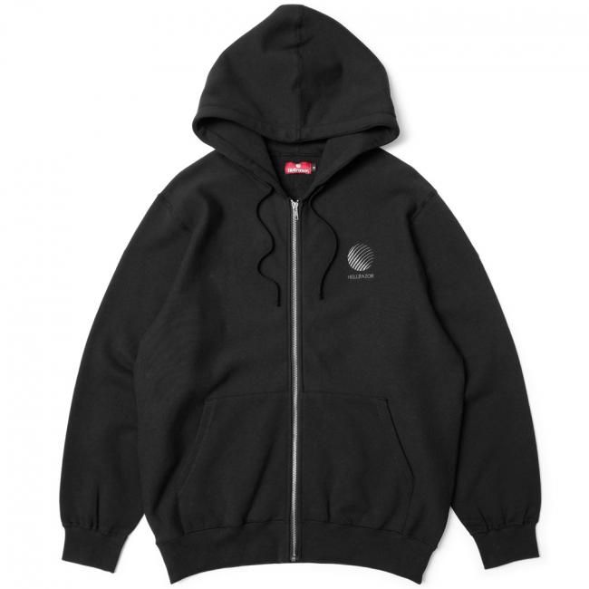 HELLRAZOR LOGO EMB FULL ZIP HOODIE / BLACK/GREY (ヘルレイザー