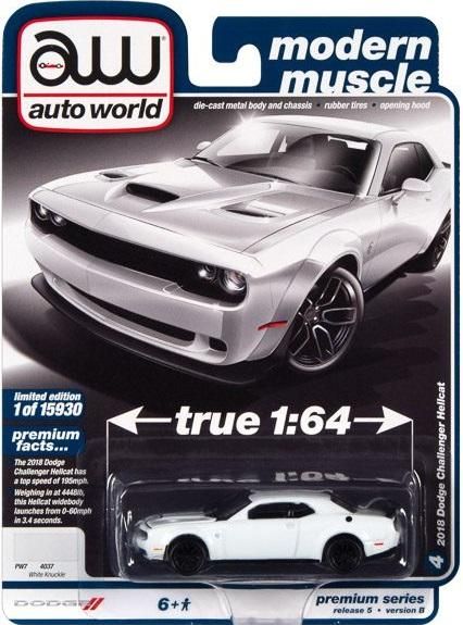 オートワールド 1/64 2018 ダッジ チャレンジャー Hellcat - White