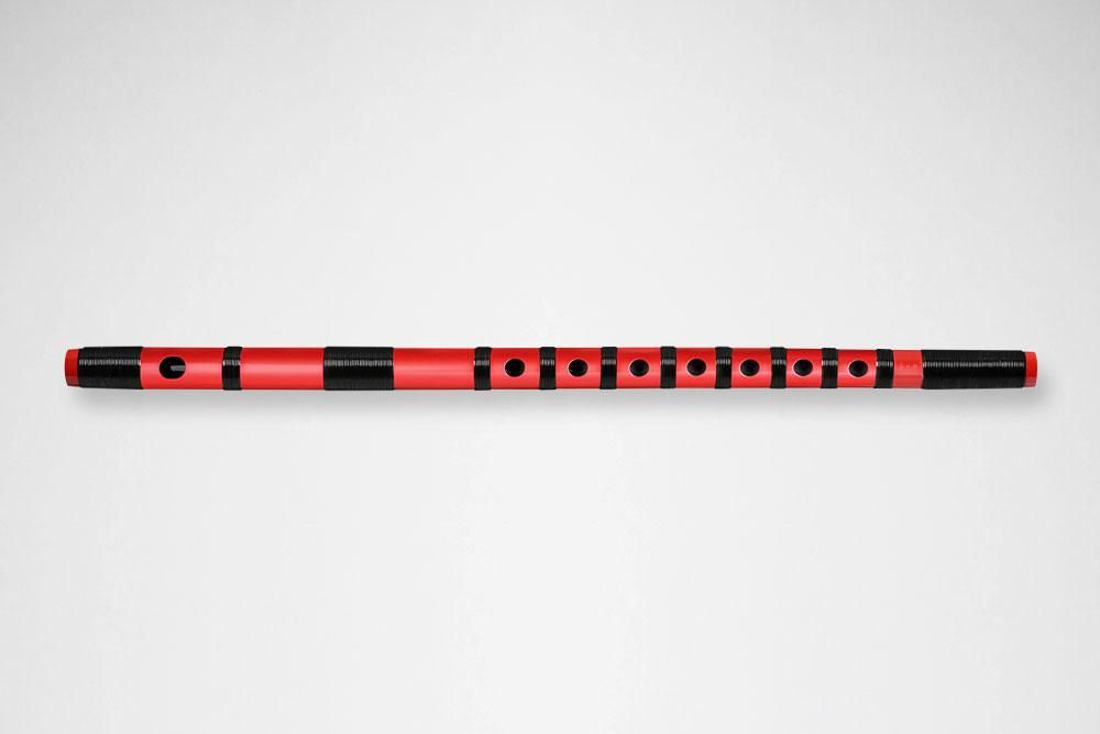 獅子田 竹渓 塗 本重 赤（黒ビ巻） - 獅子田流 篠笛「大塚竹管楽器」