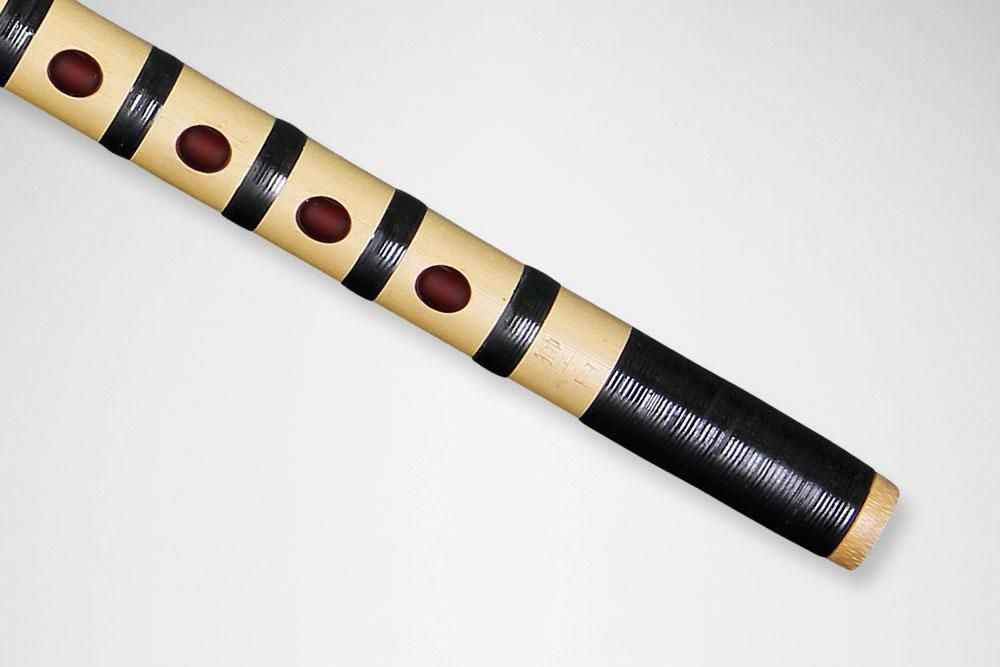 獅子田 竹峰 彫込 黒染籐 総巻 - 獅子田流 篠笛「大塚竹管楽器」