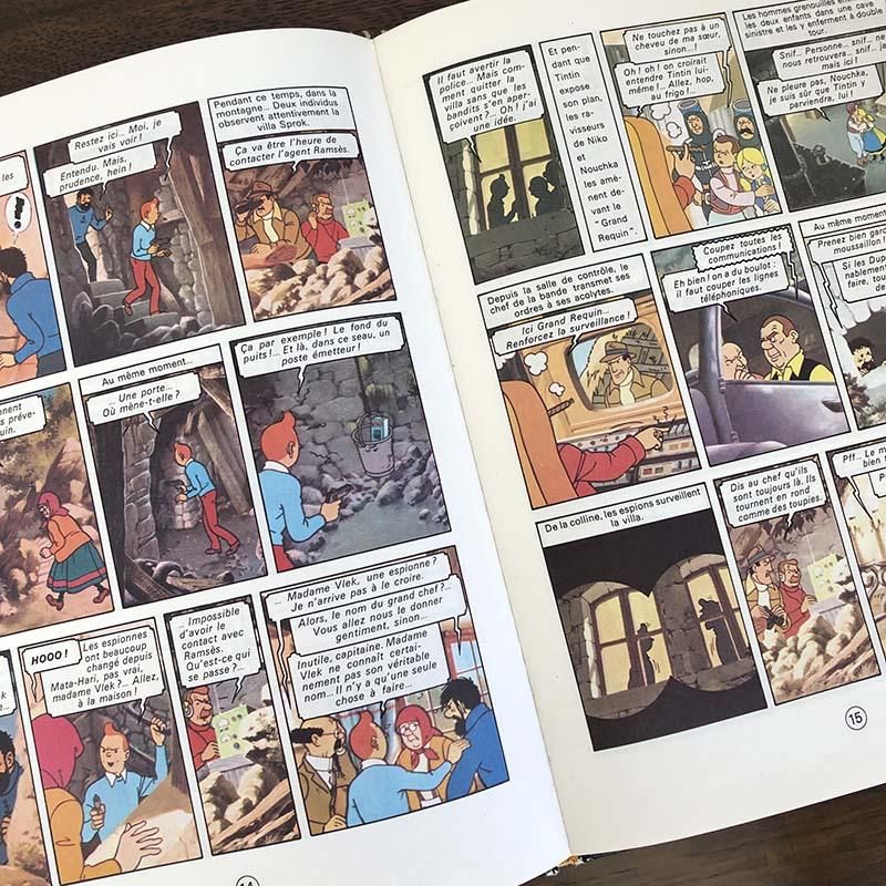 フランス古本 タンタンの冒険旅行 コミック絵本 タンタンと湖のサメ