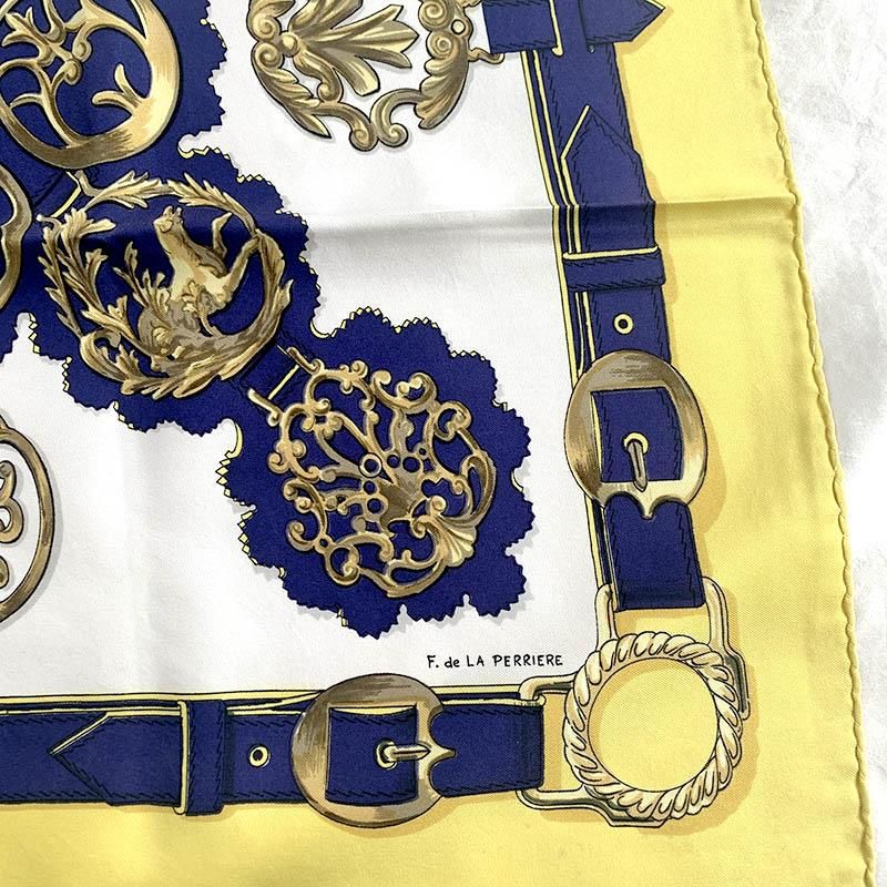スカーフ エルメス HERMES カレ90 F. De LA PERRIERE -- soracoya（空