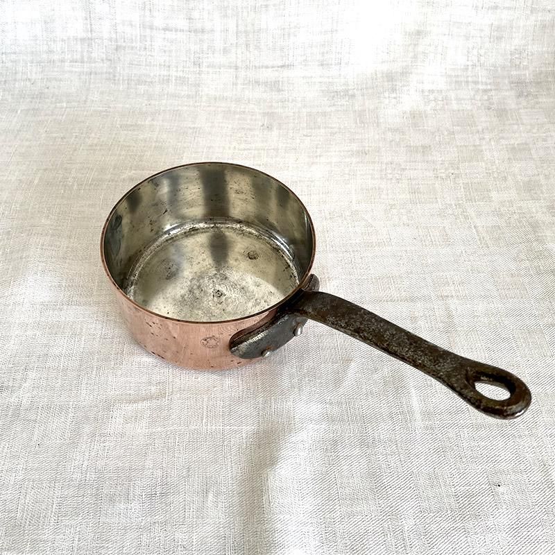銅鍋 銅片手鍋 直径12cm 厚さ2mm フランス製 ソースパン -soracoya