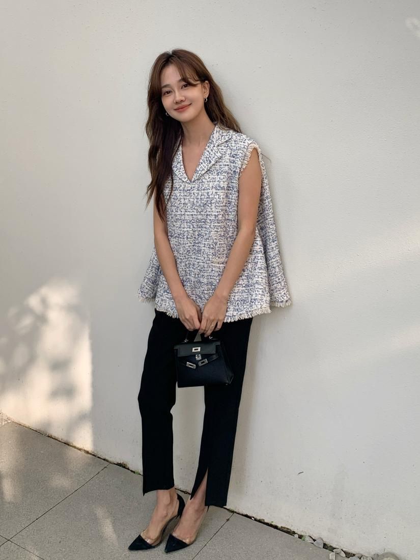 TWEED A LINE COLLAR TOPS - BIRTHDAY BASH