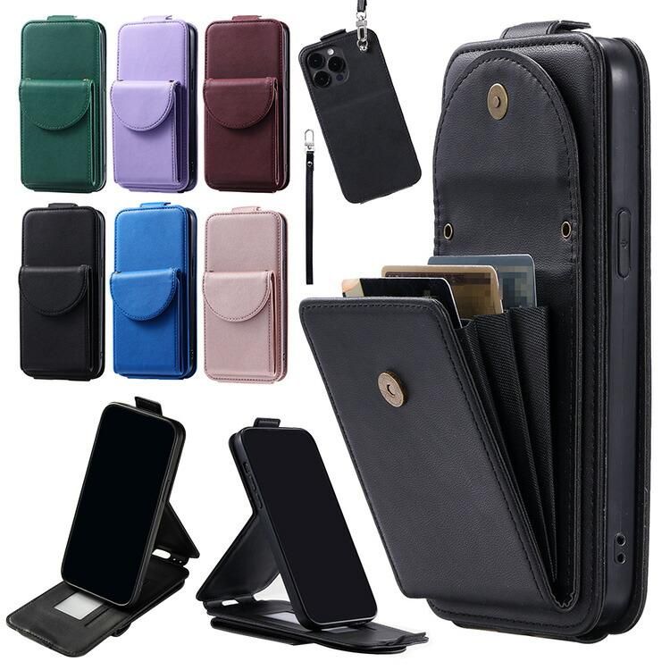 iPhone15 ケース 手帳型 カバー 縦開き PUレザー フリップ式 下開き