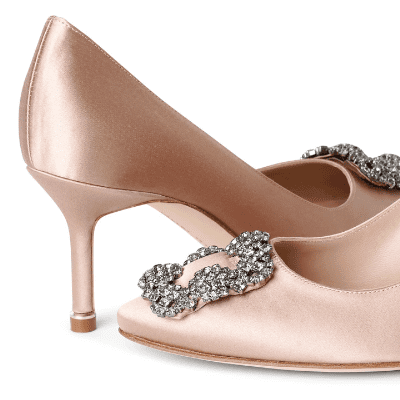 ハンギシ サテン ヌードローズ ヒール70 マノロブラニク