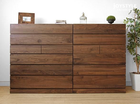 W900×H1170mm】6段チェスト ハイチェスト 幅90cm ウォールナット材