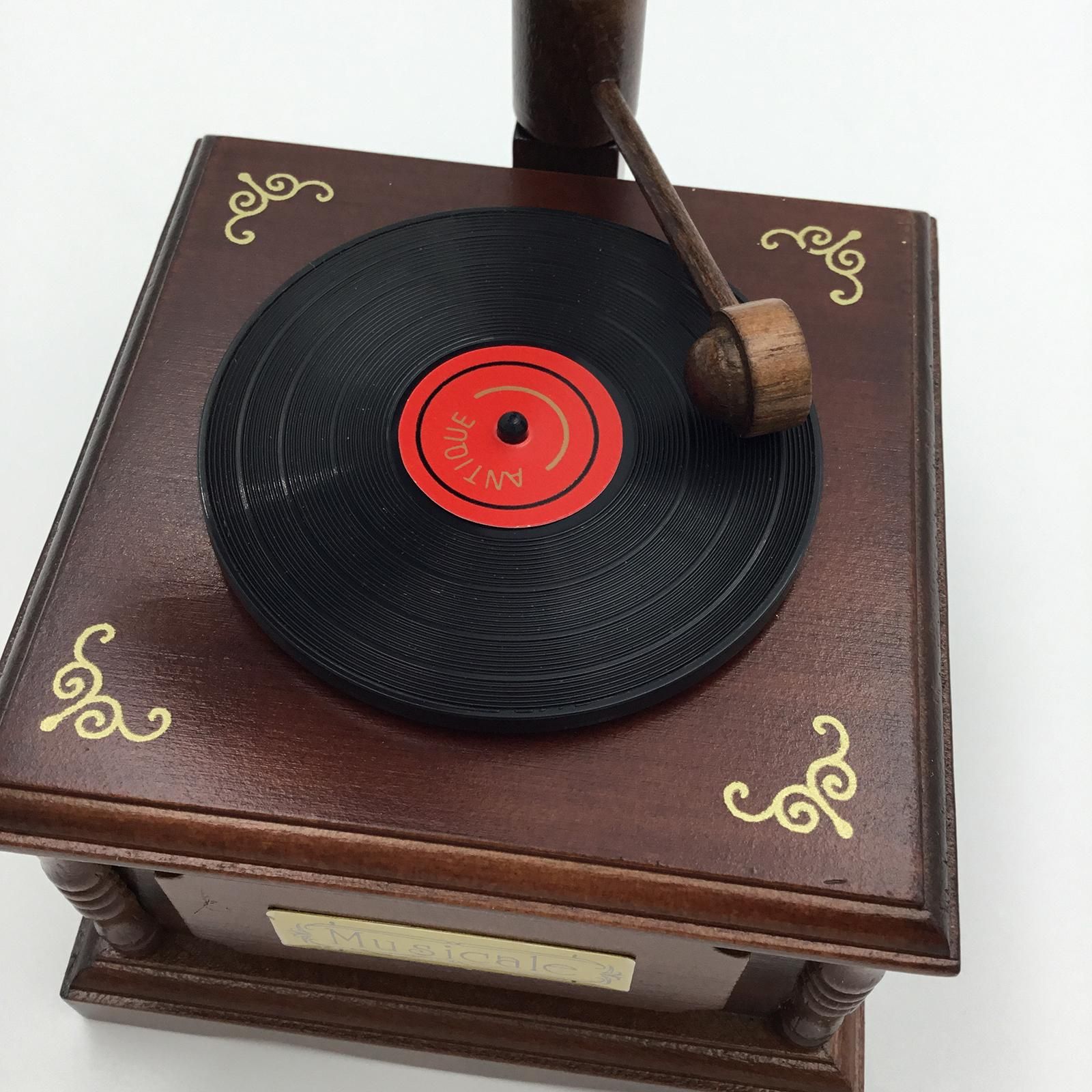 蓄音機型オルゴール「ライムライト」【木製ミニチュアオルゴール