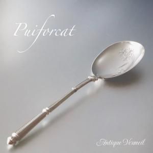 フランスアンティーク ODIOT 純銀無垢&ベルメイユ スプーン12本セット
