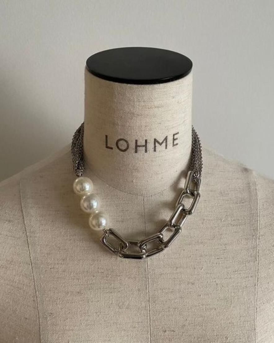 パールミックスチェーンネックレス | GD/SV - LOHME ONLINE STORE