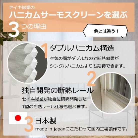 窓まわりの断熱ならダブルハニカムサーモスクリーンの販売