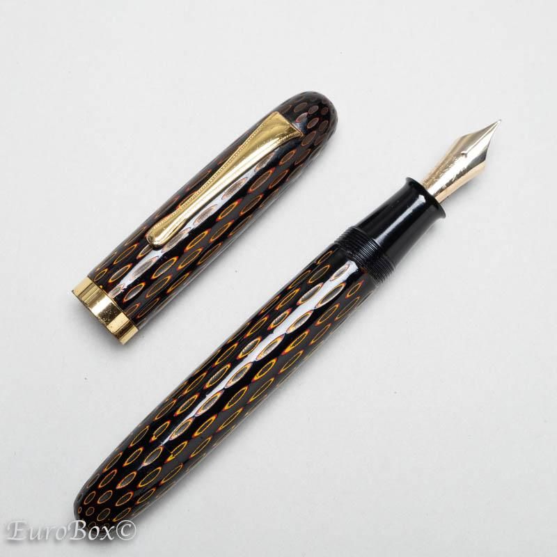 酒井栄助 インキ止め式万年筆 鎌倉彫り Sakai Eisuke Kamakura-Bori