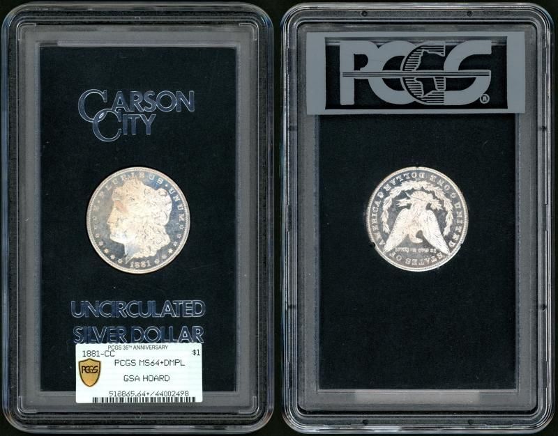 アメリカ 1881-CC(特年) モルガン 1ドル銀貨 PCGS MS64+DMPL - 名古屋