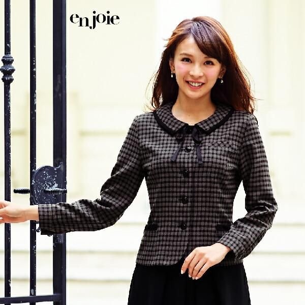 アンジョア オーバーブラウス 長袖 リボン付き レディース 21005 事務