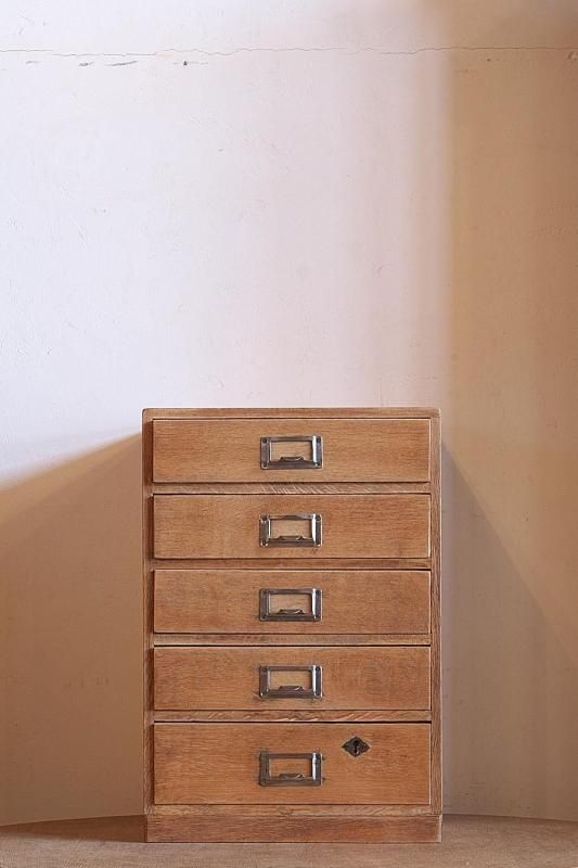 楢 ナラ A4収納可能 小引き出し 5杯 - 古道具donguri