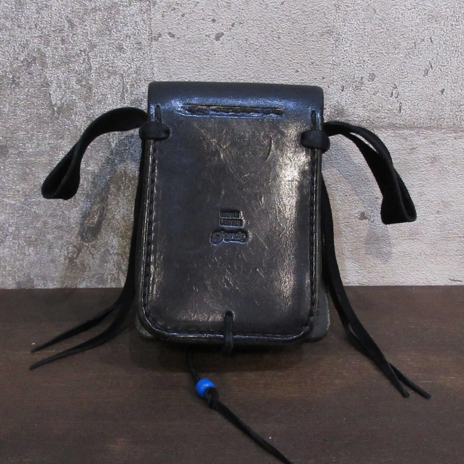 GOROS K18メタル付楕円型フラワーコンチョカスタムタバコケース 黒