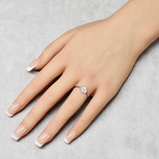 ZEXIMO公式】 天然ダイヤモンド0.3ct デザインリング 「7石フラワー3