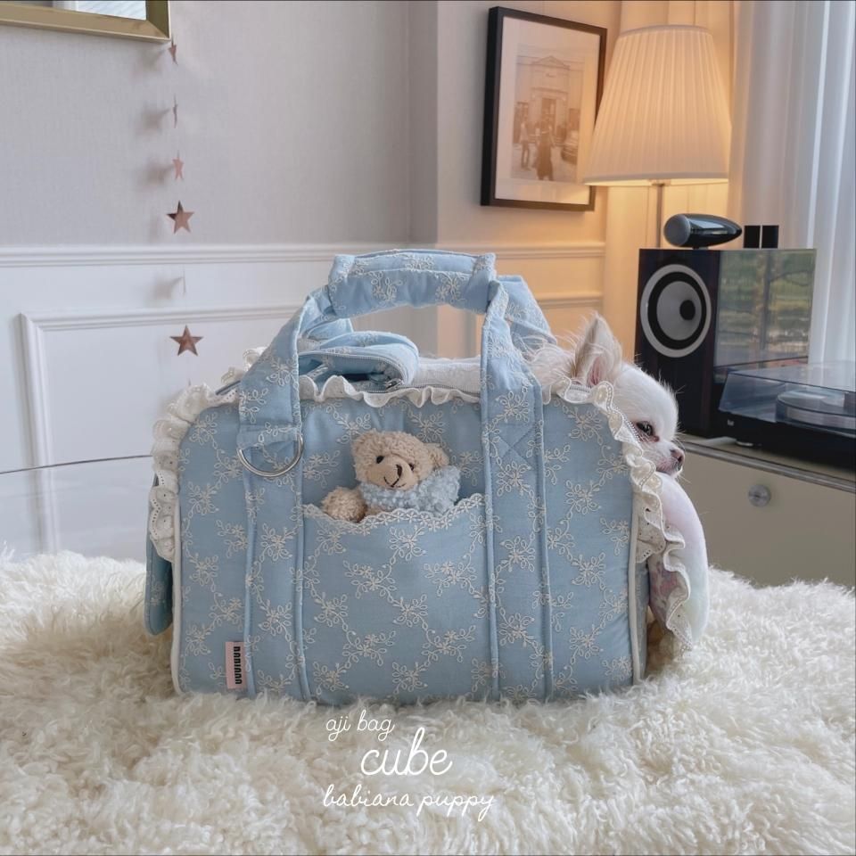 AJIBAG CUBE EMB [Baby Blue] - BABIANA JAPAN