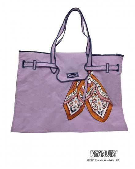SNOOPY SCARF / New Classical Eco Bag (L) PURPLE - LA COUSETTE