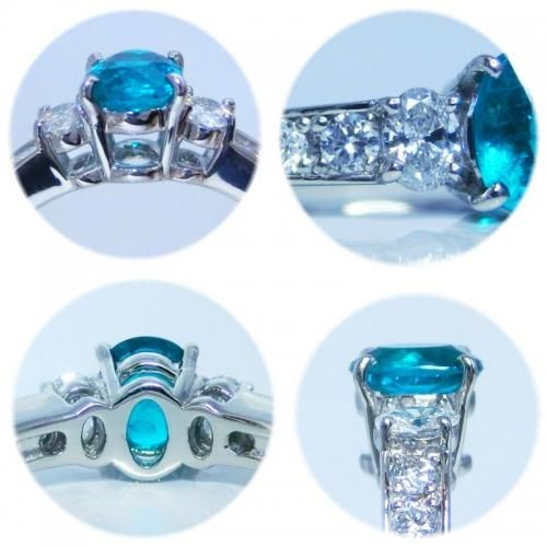 パライバトルマリン ダイヤモンドリング PA 0.55ct D 0.34ct Pt900