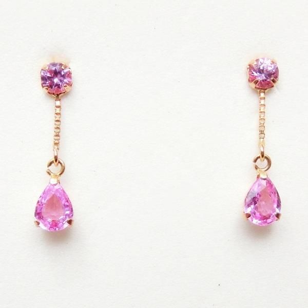K18YG ピンクサファイアピアス PS 0.50ct